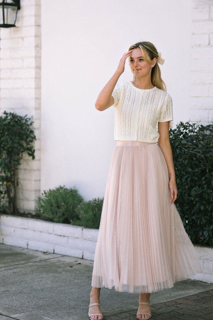 Kiernan Pleated Tulle Skirt