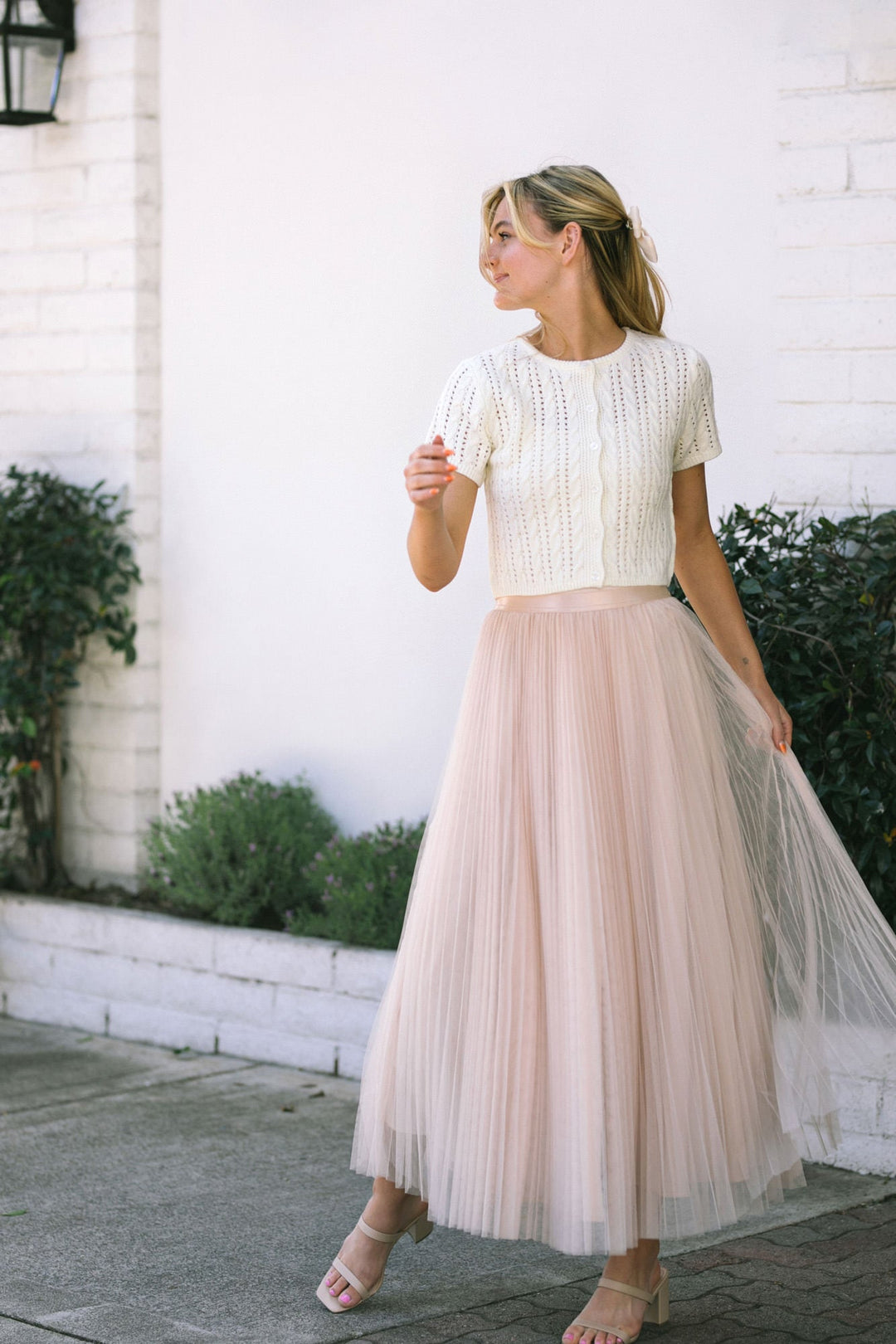 Kiernan Pleated Tulle Skirt