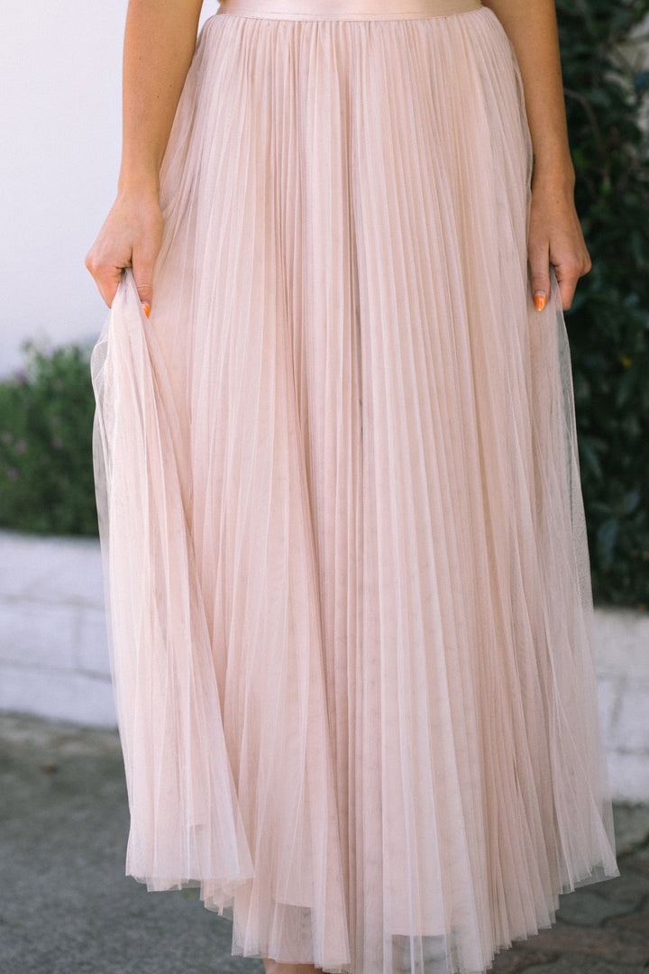 Kiernan Pleated Tulle Skirt