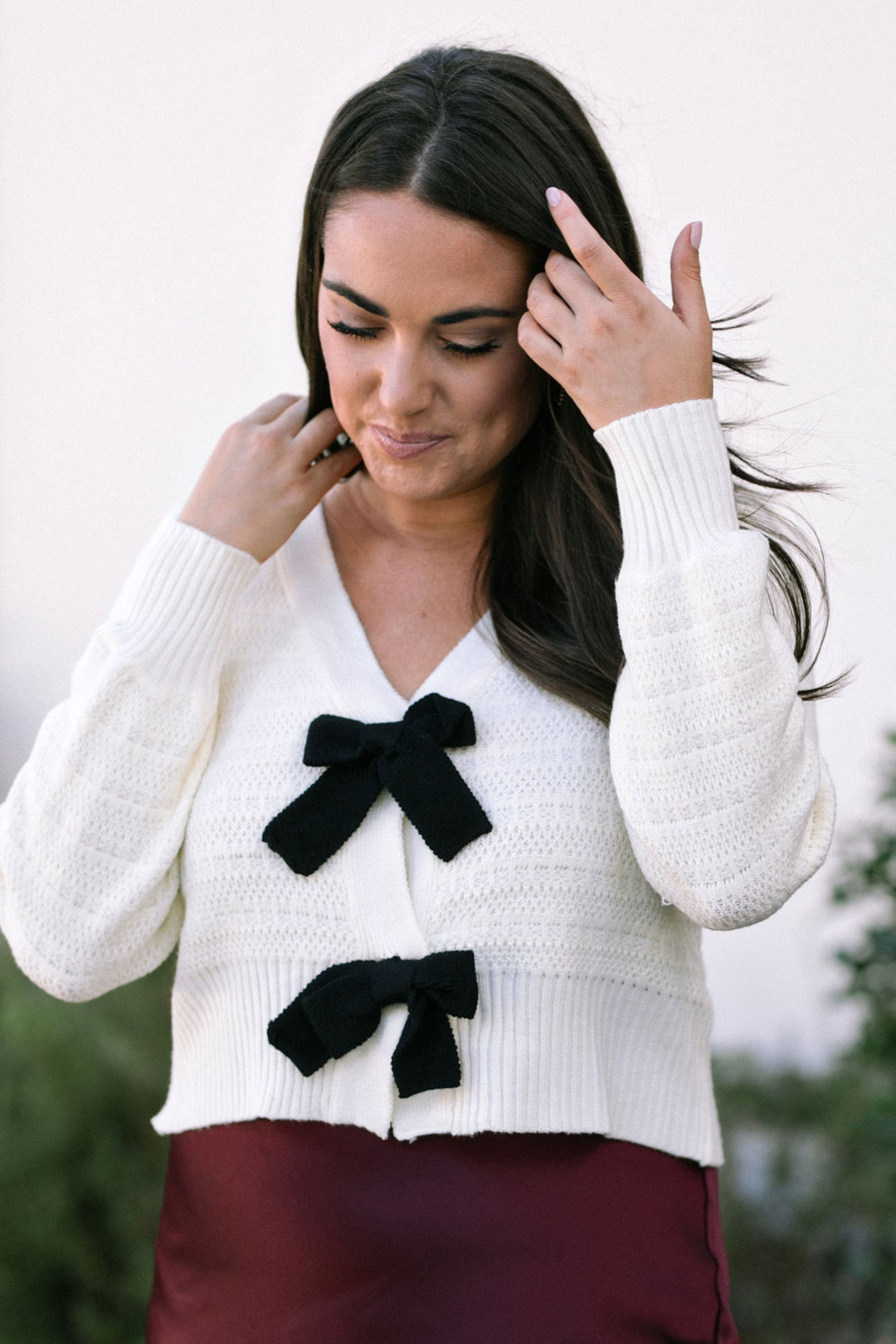 Breslin Bow Knit Cardigan