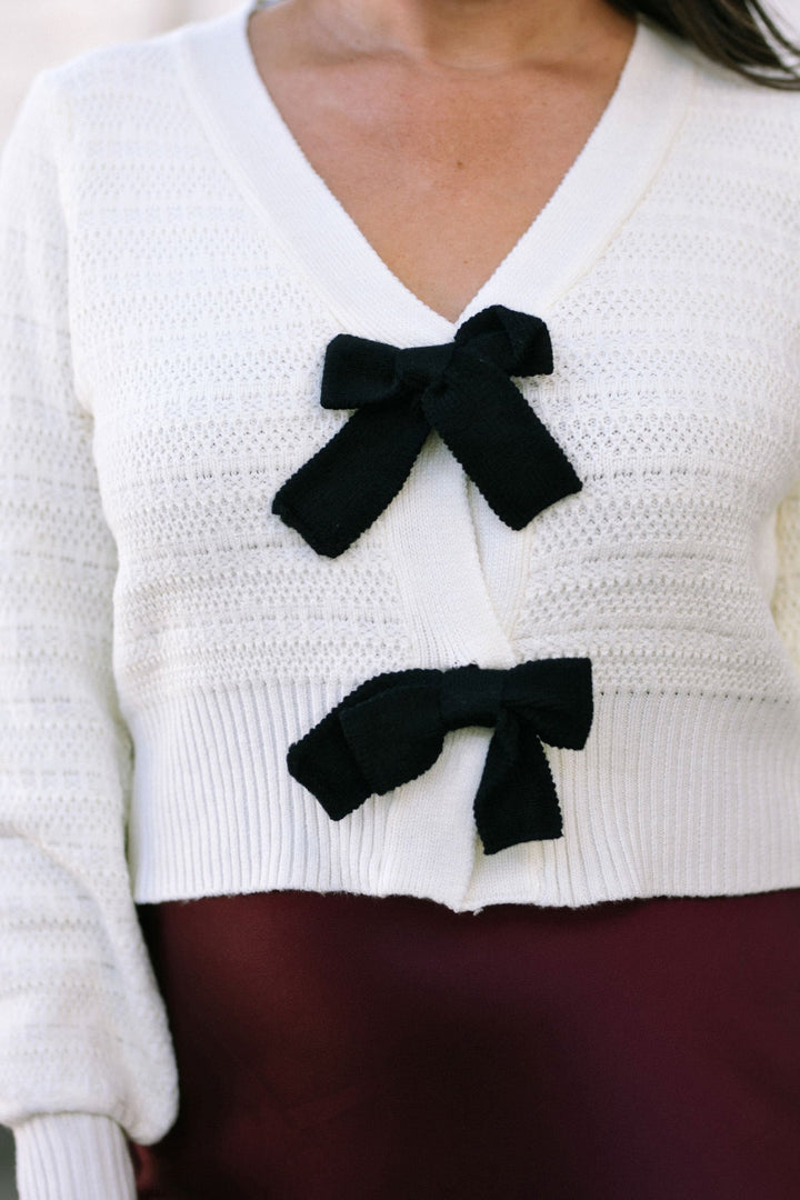 Breslin Bow Knit Cardigan