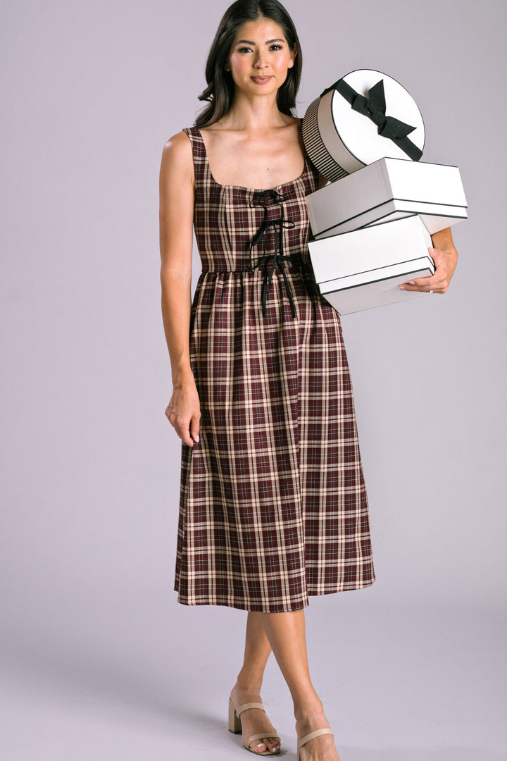 Holly Plaid Bow Dress