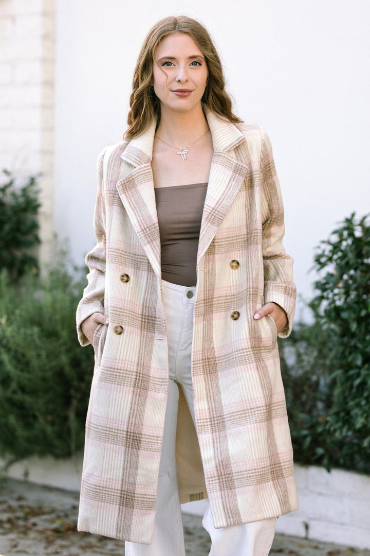 Joan Plaid Double Breasted Coat