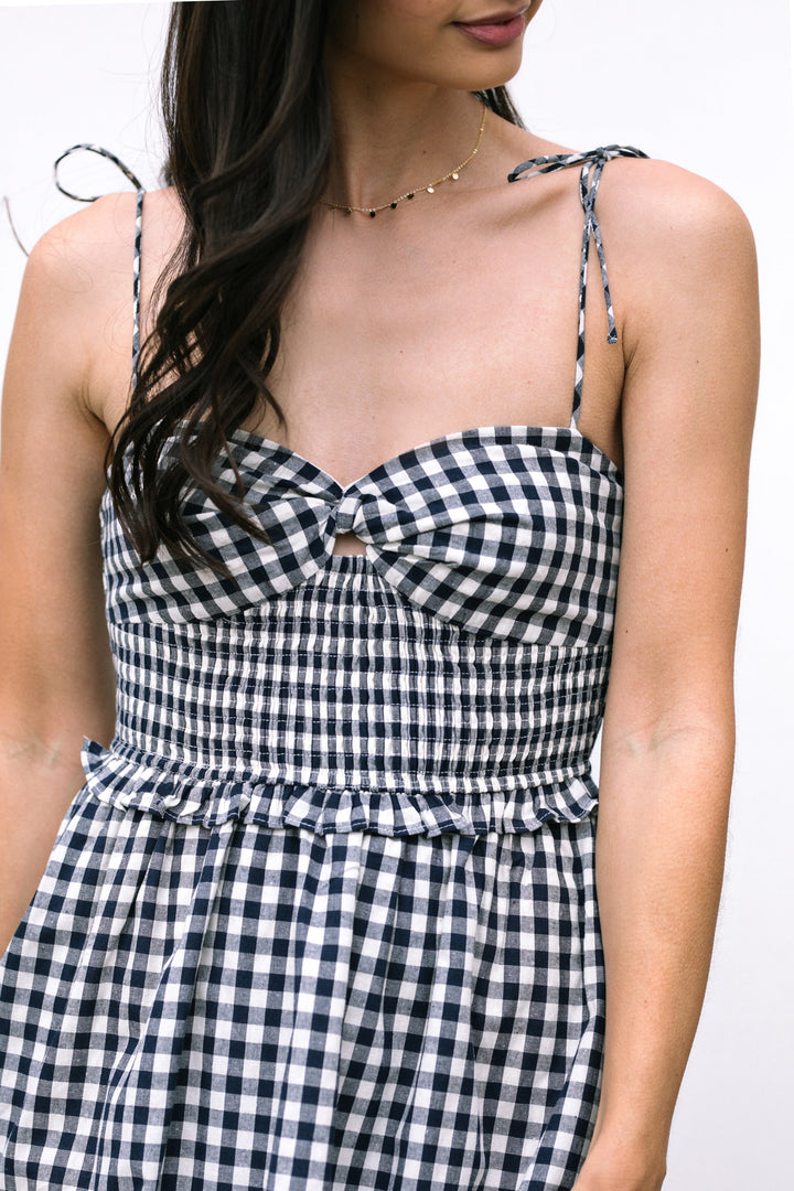 Janice Gingham Midi Dress