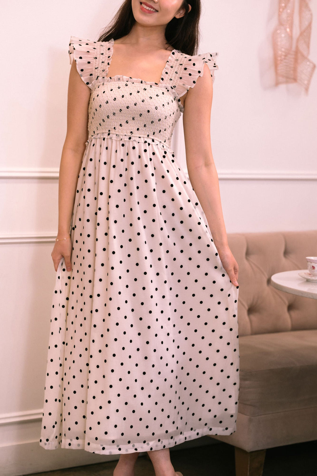 Rosario Dotted Midi Dress