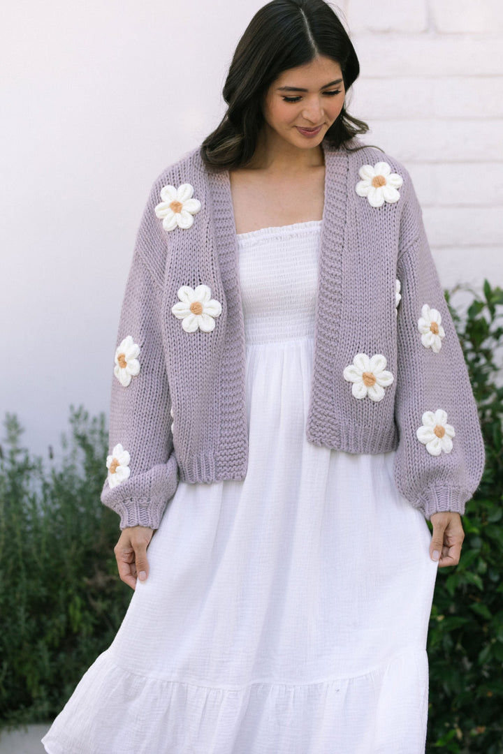 Angela Floral Knit Cardigan