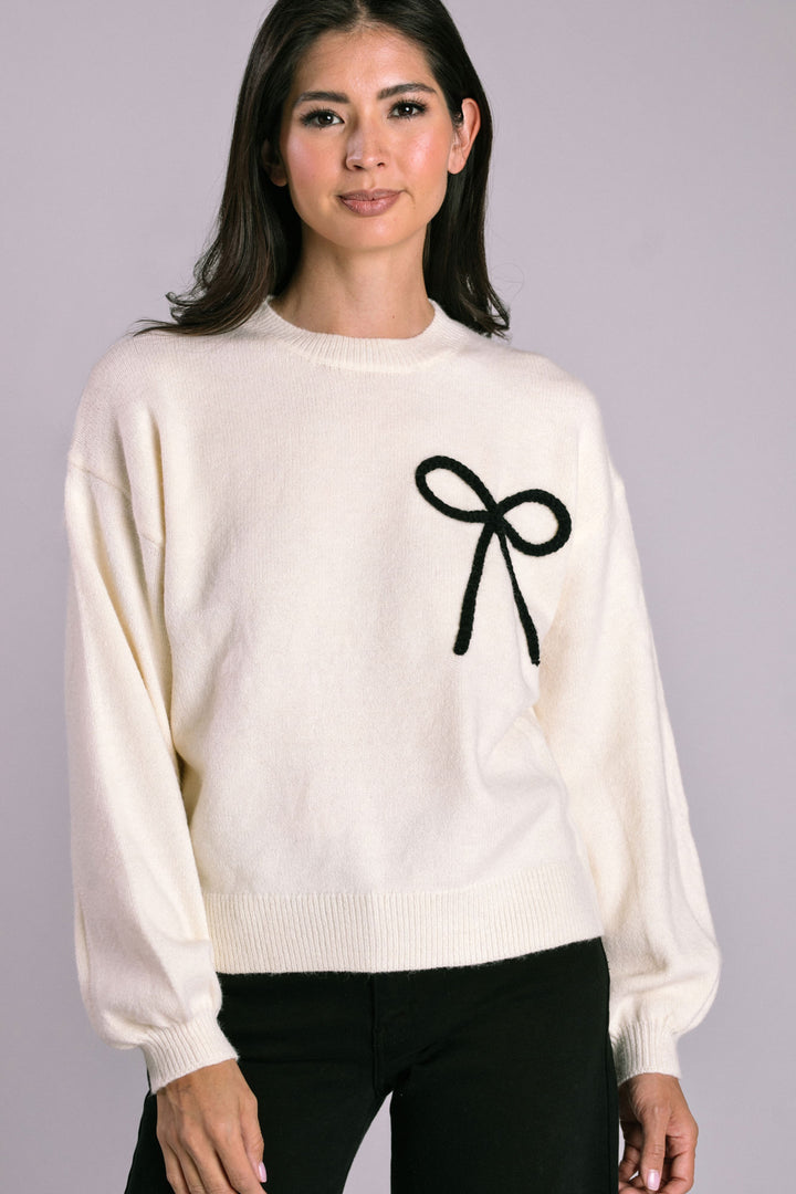 Leanne Bow Embroidered Sweater