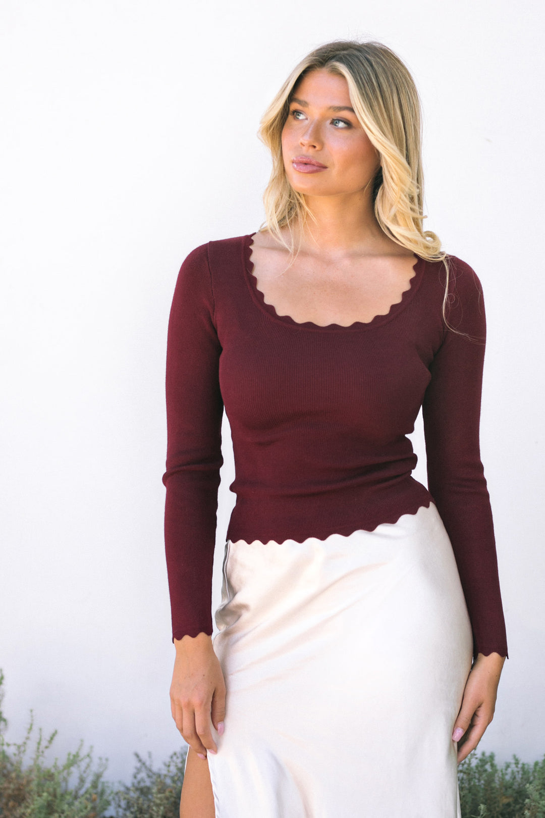 Mandy Scalloped Long Sleeve