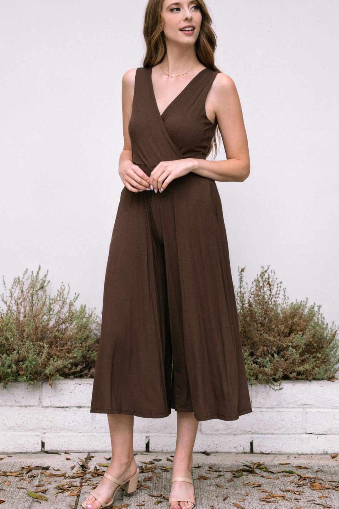 Remi Surplice Sleeveless Jumpsuit