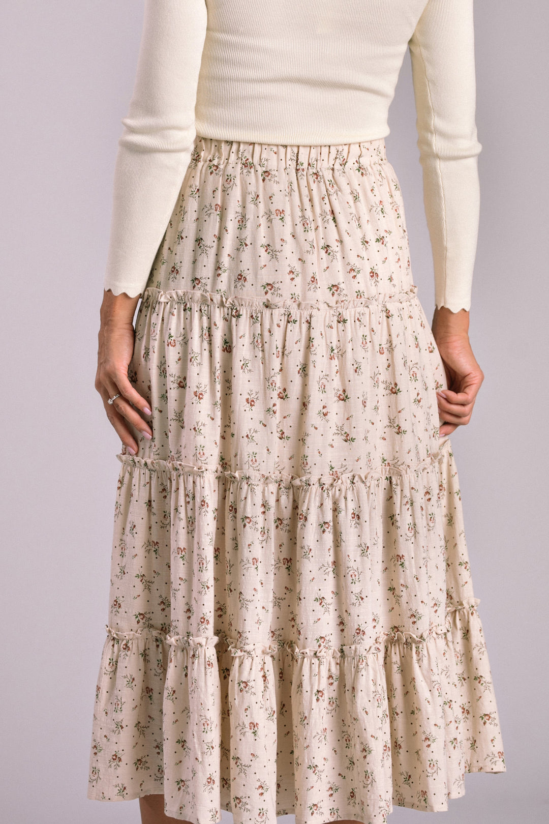 Meryl Floral Tiered Skirt