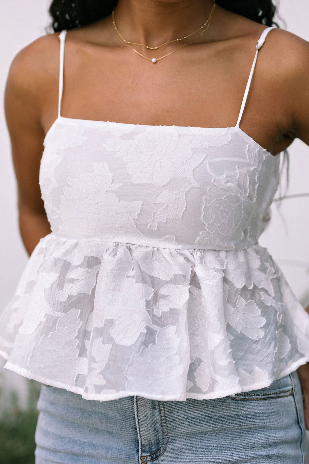 Kori Organza Peplum Top