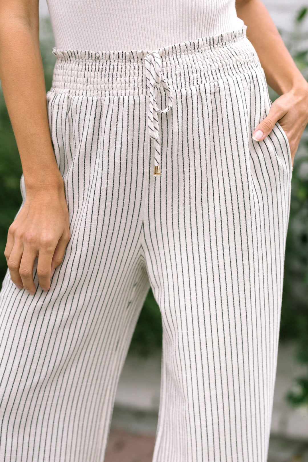 Francine Striped Smocked Pants