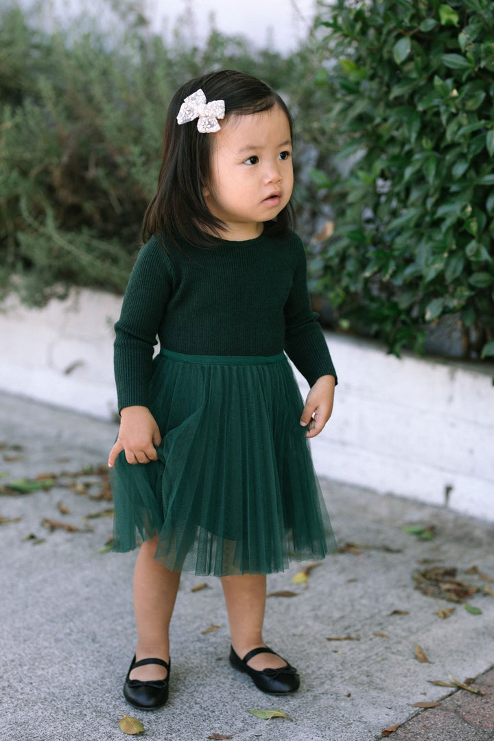 Kids Ribbed Tulle Dress