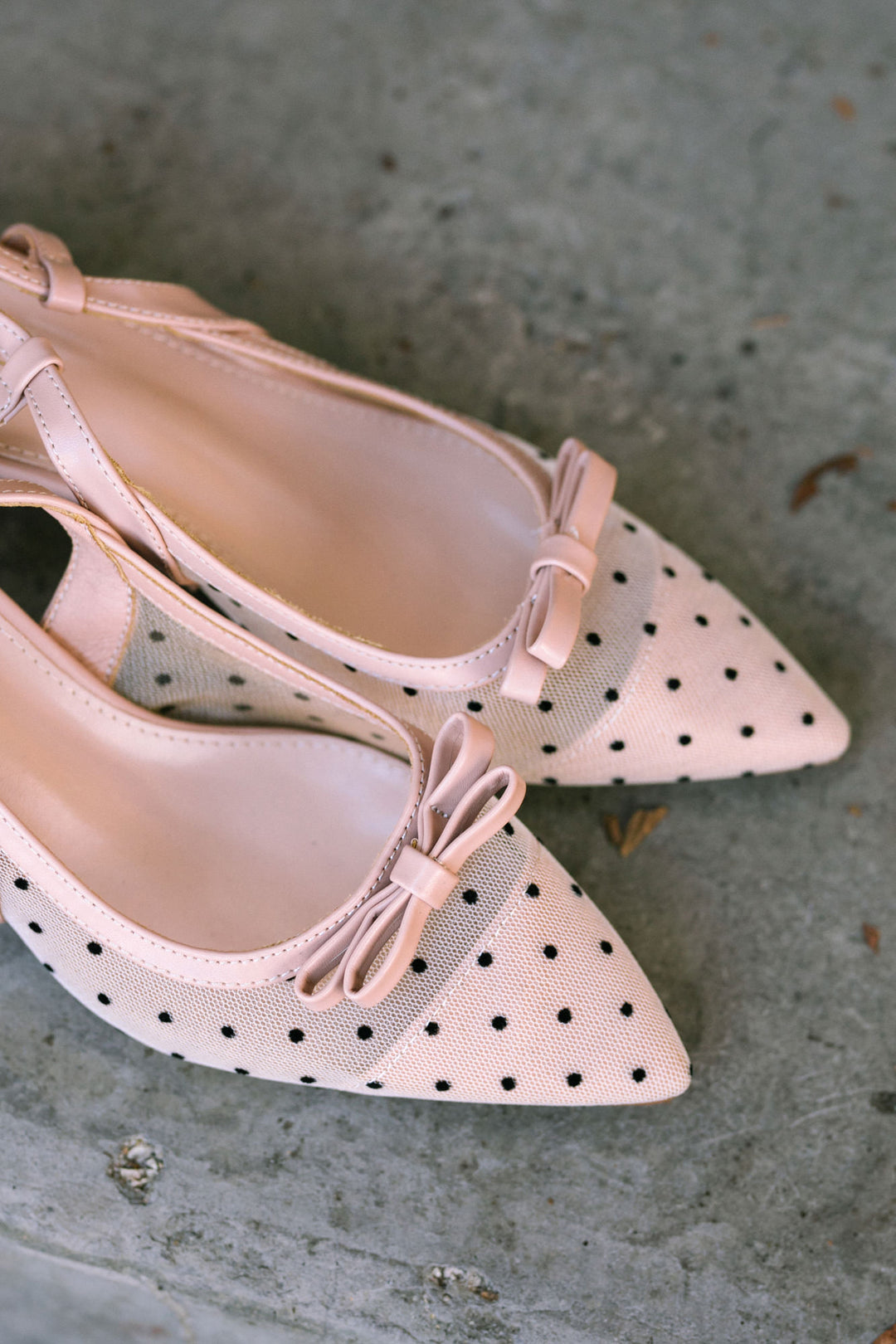 Heidi Dotted Slingback Heels