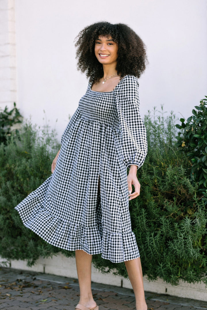 Jordyn Smocked Gingham Dress