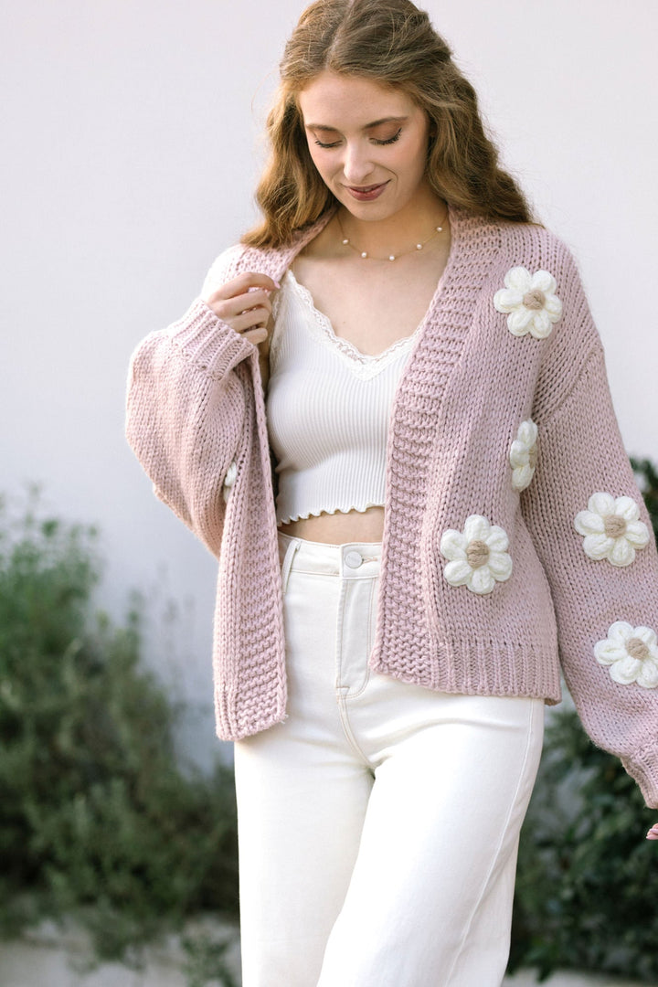 Angela Floral Knit Cardigan