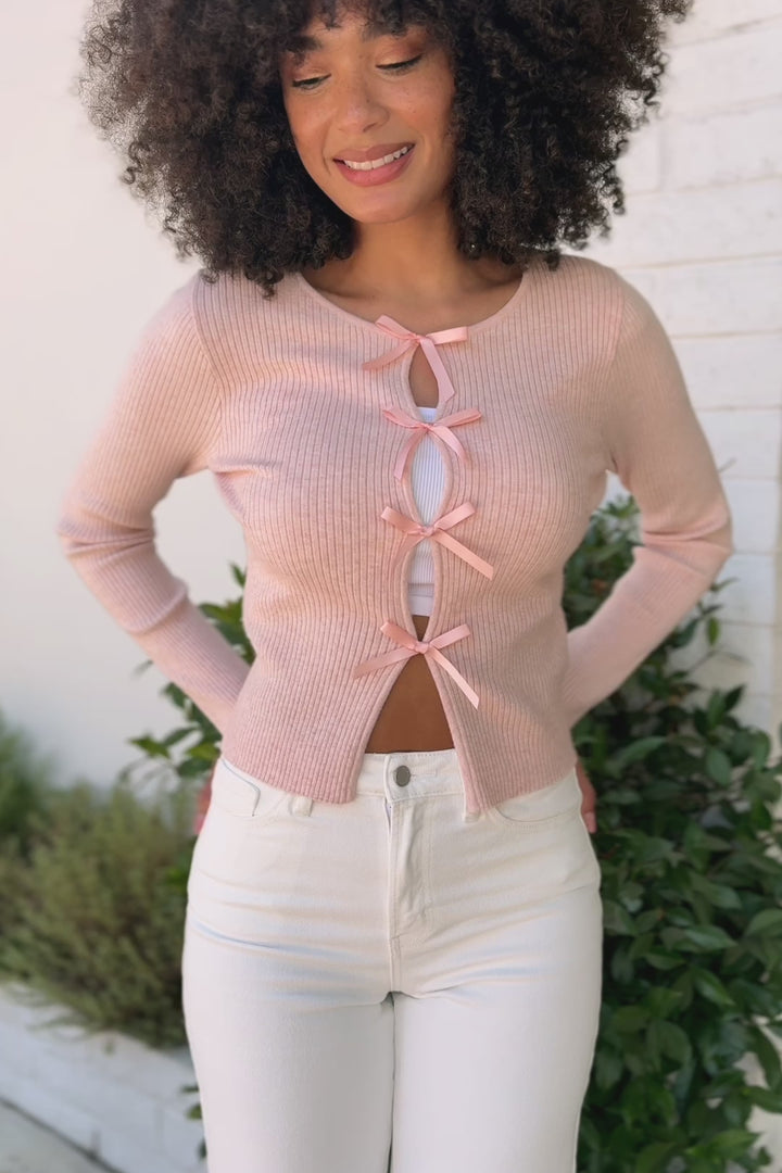 Monica Bow Knit Top