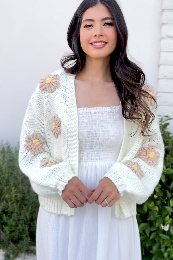 Angela Floral Knit Cardigan