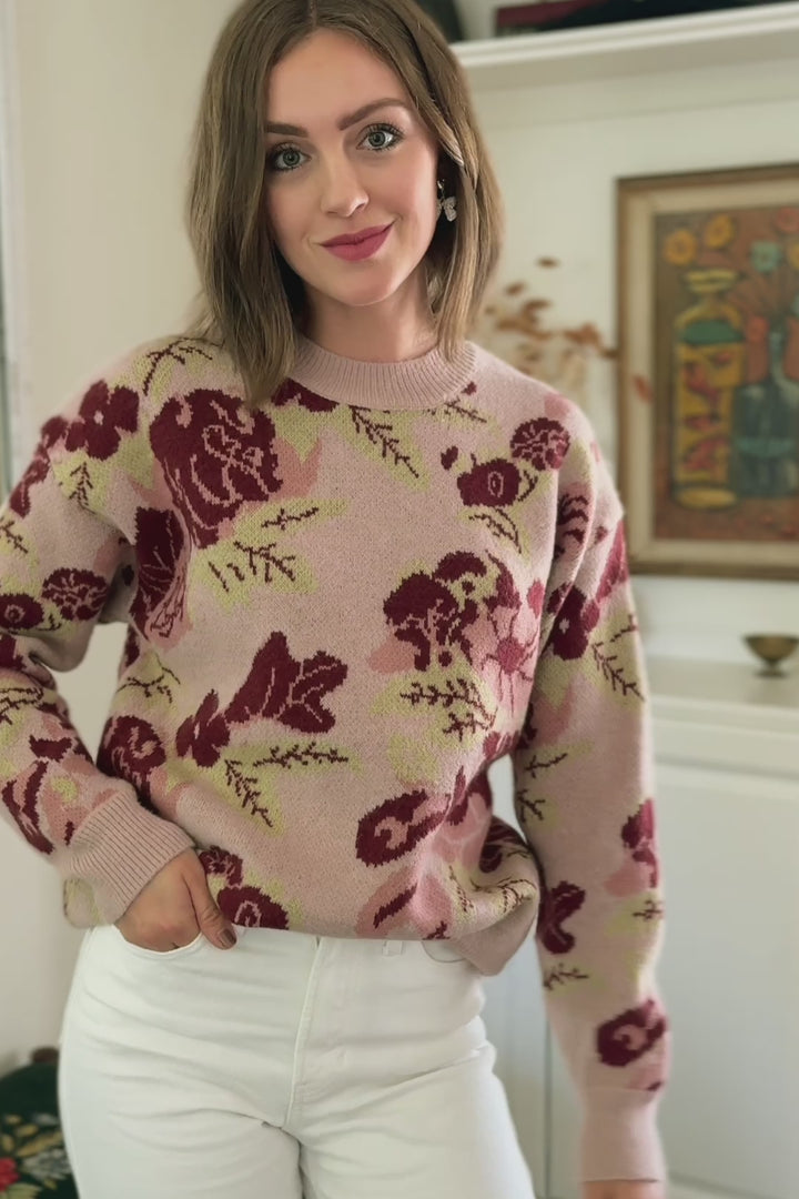 Arden Floral Knit Sweater